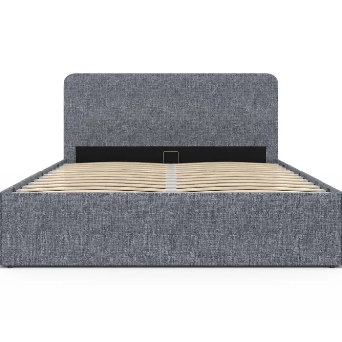 Lit coffre 140x190 cm gris anthracite