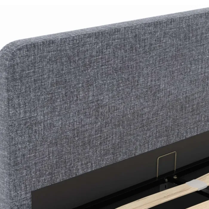 Lit coffre 140x190 cm gris anthracite