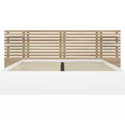 Lit deux places de 160 x 200 cm avec rangements et tablettes de chevet