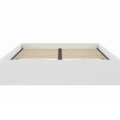 Lit double coffre 140x190 cm avec sommier blanc