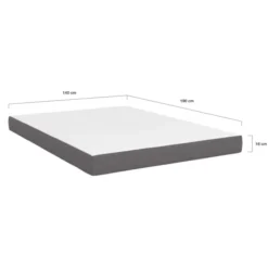 Lit double 140x190 avec sommier hêtre + matelas à mémoire de forme