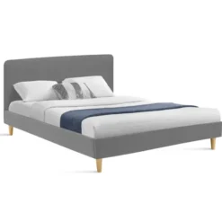 Lit scandinave gris clair 2 places