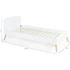 Lit style scandinave 90x190 cm blanc