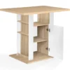 Îlot central bois blanc et imitation hêtre 110 cm