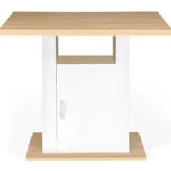 Îlot central bois blanc et imitation hêtre 110 cm