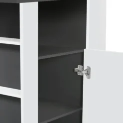 Îlot central cuisine bois gris et blanc 110 cm