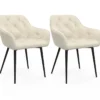 Lot chaises et fauteuils de table beige