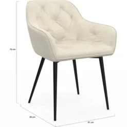 Lot chaises et fauteuils de table beige