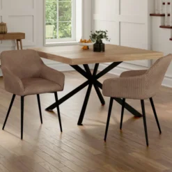 Lot chaises et fauteuils de table taupe