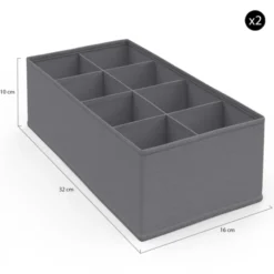 Lot de boites de rangement organisateur de dressing gris anthracite