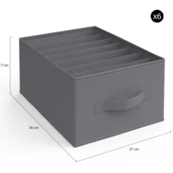 Lot de boites de rangement organisateur de dressing gris anthracite