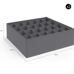 Lot de boites de rangement organisateur de dressing gris anthracite