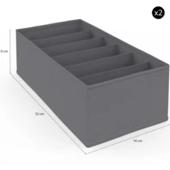 Lot de boites de rangement organisateur de dressing gris anthracite