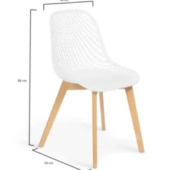 Lot de 4 chaises ajourées dépareillées design