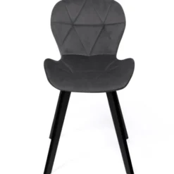 Lot de 4 chaises assises matelassées en velours bleu, gris et rose