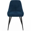 Lot de 4 chaises avec accoudoirs en velours bleu