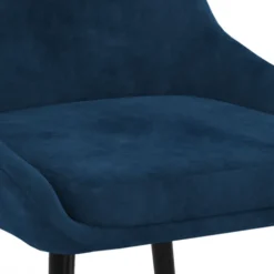 Lot de 4 chaises avec accoudoirs en velours bleu