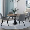 Lot de 4 chaises avec accoudoirs en velours gris clair