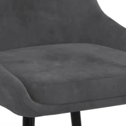 Lot de 4 chaises avec accoudoirs en velours gris foncé