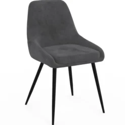 Lot de 6 chaises avec accoudoirs en velours gris foncé