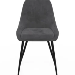 Lot de 6 chaises avec accoudoirs en velours gris foncé