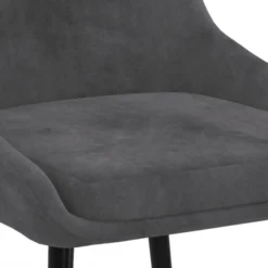 Lot de 6 chaises avec accoudoirs en velours gris foncé