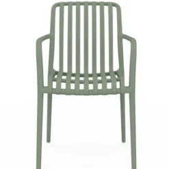 Lot de 4 chaises de jardin empilables en polypropylène vert