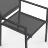 Lot de 6 chaises de jardin empilables gris anthracite en métal et textilène