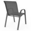 Lot de 6 chaises de jardin empilables en métal gris anthracite et textilène