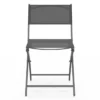 Lot de 6 chaises de jardin pliantes gris anthracite en métal et textilène