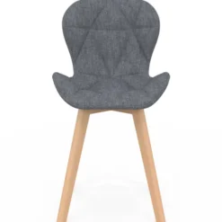 Lot de 6 chaises de salle à manger matelassées en tissu gris foncé
