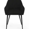 Lot de 2 chaises de salle à manger, fauteuils de table en velours côtelé noir