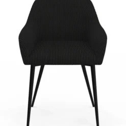 Lot de 2 chaises de salle à manger, fauteuils de table en velours côtelé noir