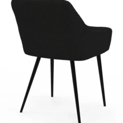 Lot de 2 chaises de salle à manger, fauteuils de table en velours côtelé noir