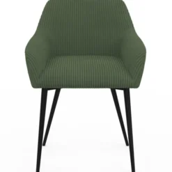 Lot de 2 chaises de salle à manger, fauteuils de table en velours côtelé vert kaki