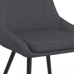 Lot de 6 chaises en tissu gris avec accoudoirs
