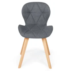 Lot de 4 chaises en tissu gris foncé design pour salle à manger