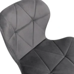 Lot de 6 chaises en velours avec assises matelassées bleu, gris et jaune
