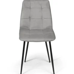 Lot de 6 chaises en velours bleu x2, jaune, gris clair et gris foncé x2 matelassé