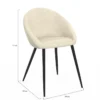 Lot de 4 chaises en velours crème pour salle à manger