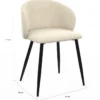 Lot de 6 chaises en velours crème pour salle à manger