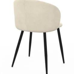 Lot de 6 chaises en velours crème pour salle à manger