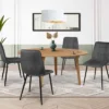 Lot de 4 chaises en velours gris foncé