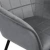 Lot de 2 chaises en velours gris avec accoudoirs