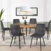 Lot de 6 chaises en velours gris foncé matelassé
