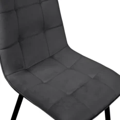 Lot de 6 chaises en velours mix color bleu et gris matelassées