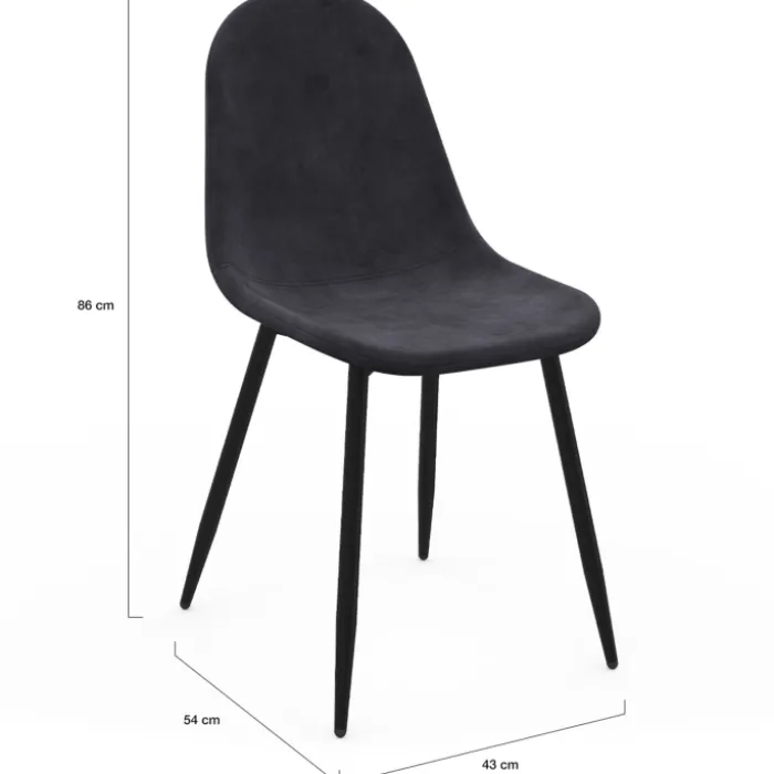 Lot de 6 chaises en velours mix color bleu x2, jaune, gris clair et gris foncé x2