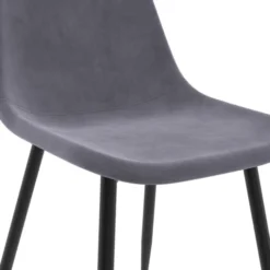 Lot de 6 chaises en velours mix color bleu x2, jaune, gris clair et gris foncé x2