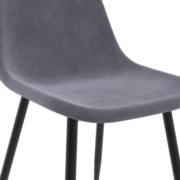 Lot de 6 chaises en velours mix color bleu x2, jaune, gris clair et gris foncé x2