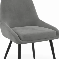 Lot de 6 chaises en velours mix color pastel bleu x2, gris foncé x2, gris clair, rose avec accoudoirs